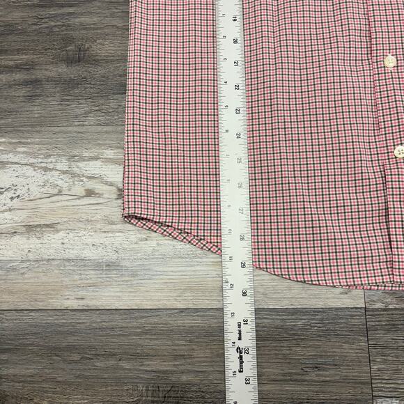 Johnnie-O Dorsey Sangria Pink Mens M Classic Check Long Sleeve Button Up Shirt - Picture 8 of 9